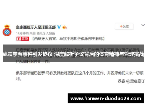 魏震禁赛事件引发热议 深度解析争议背后的体育精神与管理挑战